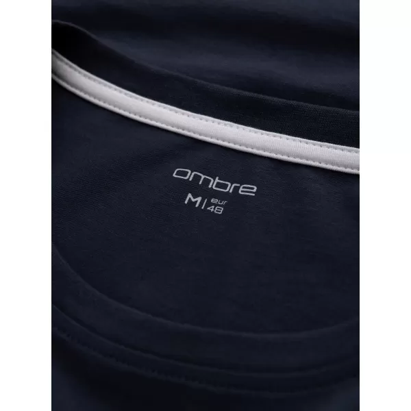  Pánske tričko s dlhým rukávom OMBRE OM-LSCL-0102 NAVYBLE BLUE 