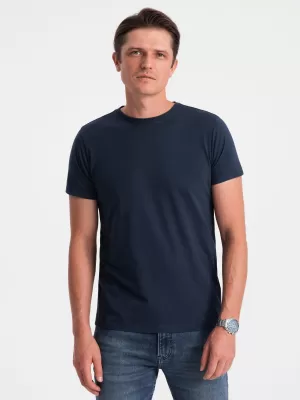 Pánske tričko OMBRE om-tsbs-0146 NAVY MODRÉ
