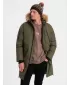 Pánska zimná bunda OMBRE om-jalj-0148 Dark Olive GREEN