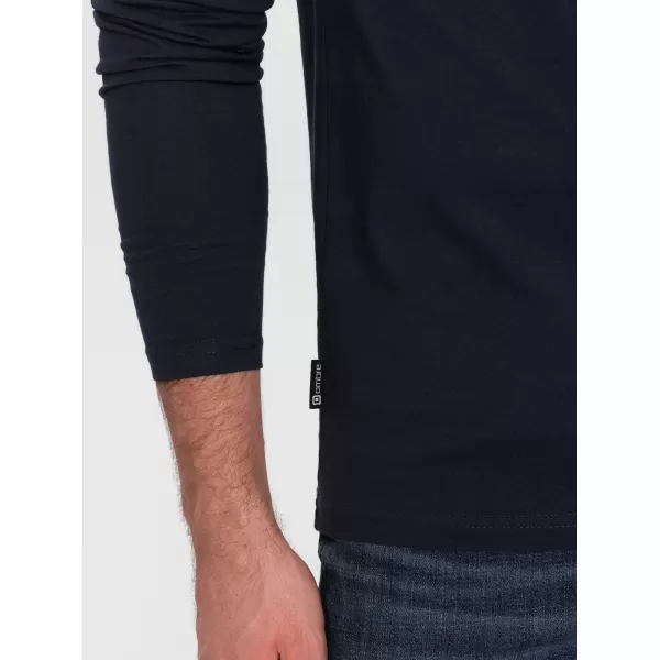 Pánske tričko s dlhým rukávom OMBRE om-lsbl-0108 Navy modrá 