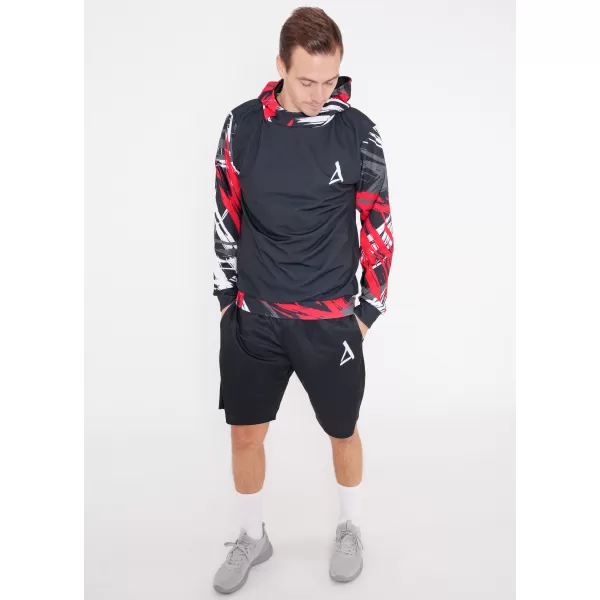  Pánska funkčná mikina premium ALTISPORT VOJ/ALM039MI01 ČIERNOČERVENÁ 