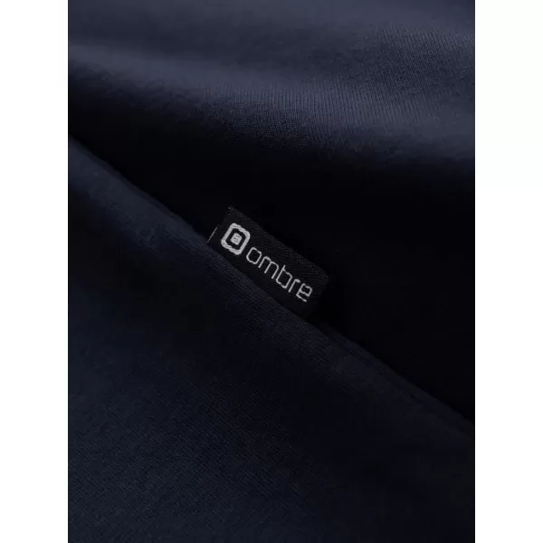  Pánske tričko s dlhým rukávom OMBRE OM-LSCL-0102 NAVYBLE BLUE 
