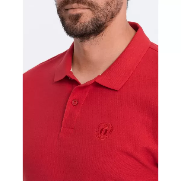  Pánske T -shirt s OMBRE S1374 Červený golier 