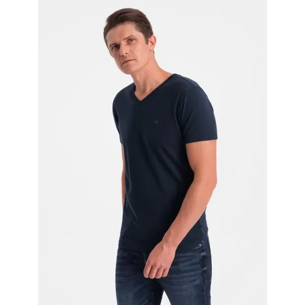  Pánske tričko OMBRE OM-TSCT-0106 NAVY MODRÉ 