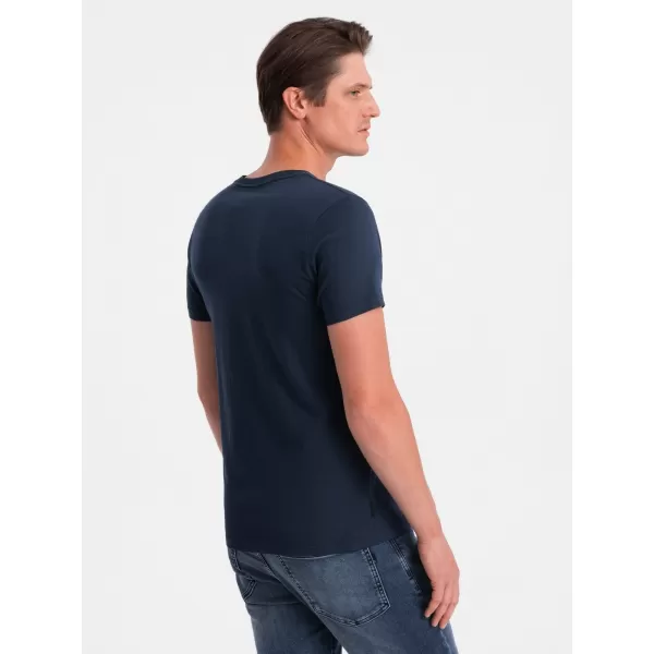  Pánske tričko OMBRE om-tsbs-0146 NAVY MODRÉ 