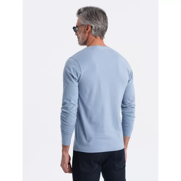  Pánske tričko s dlhým rukávom OMBRE om-lsbl-0108 modrý denim 