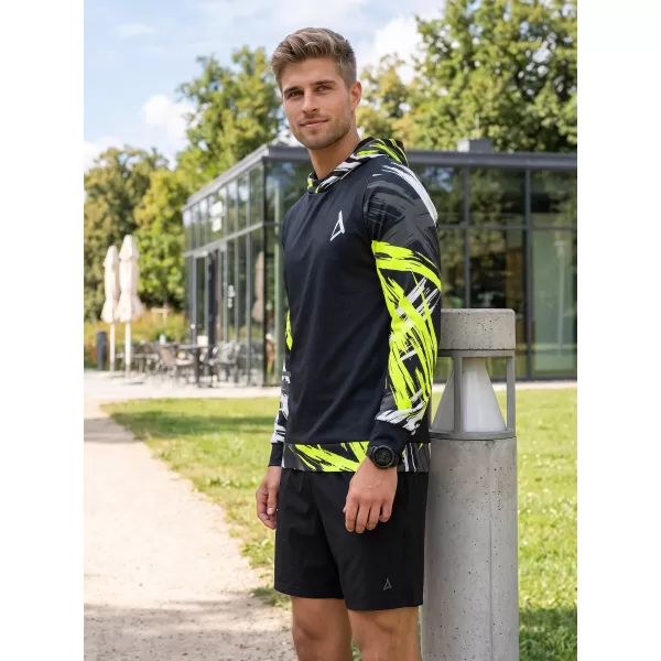  Pánska funkčná mikina premium ALTISPORT VOJ/ALM039MI01 ČIERNOŽLTÁ 