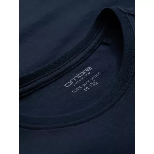  Pánske tričko OMBRE om-tsbs-0146 NAVY MODRÉ 