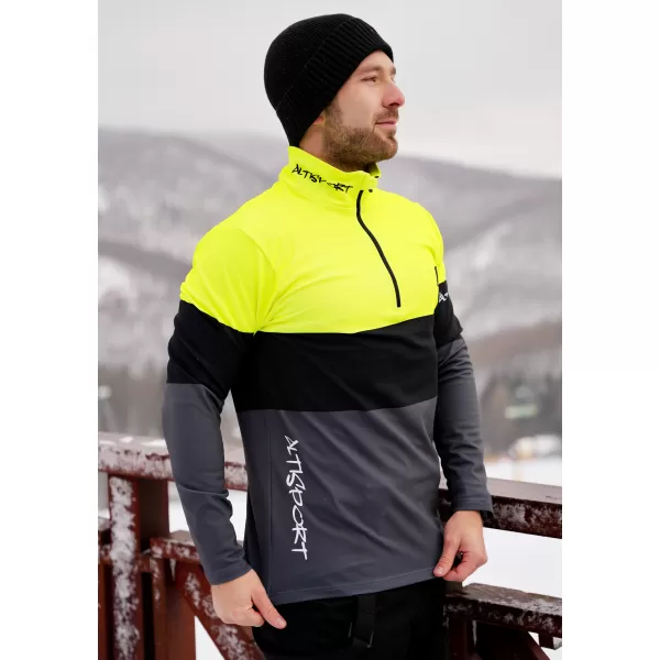  Funkčná termoshrtská mikina Premium ALTISPORT VOJ/ALM051ter03 Neón žltá/šedá 