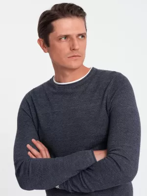 Pánsky sveter OMBRE om -sw -0103 Navy Blue Melange