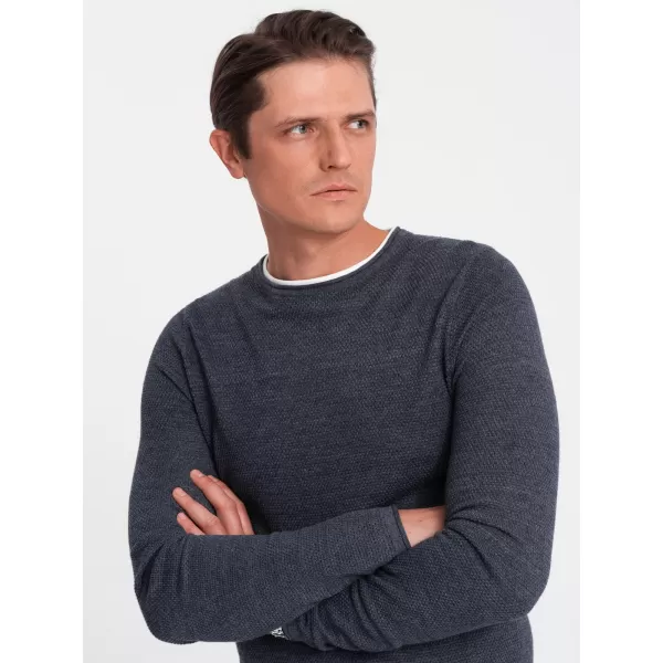  Pánsky sveter OMBRE om -sw -0103 Navy Blue Melange 