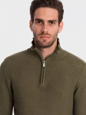 Pánsky sveter OMBRE om-swzs-0105 Olive