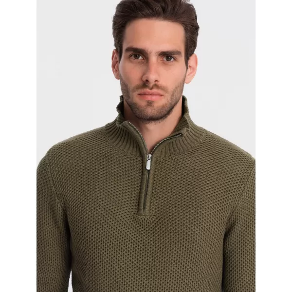  Pánsky sveter OMBRE om-swzs-0105 Olive 
