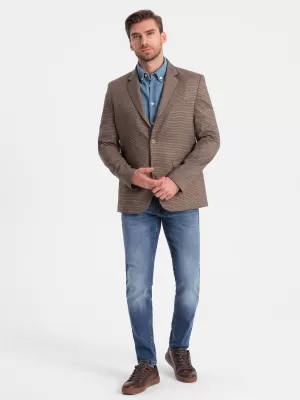 Pánska bunda OMBRE om-blzb-0116 hnedá