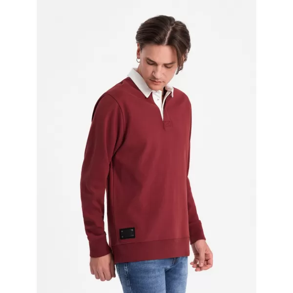  Pánska mikina OMBRE om-ssnz-0132 gaštan 