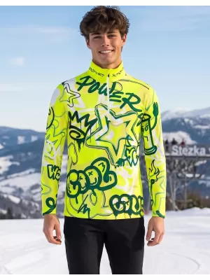 Pánska prémiová funkčná termo mikina ALTISPORT VOJ/ALM054TER03 FLUORESCENČNÁ ZELENÁ