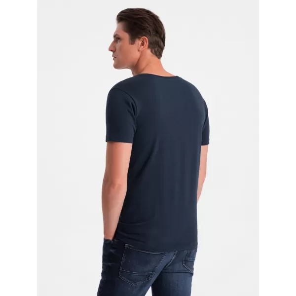  Pánske tričko OMBRE OM-TSCT-0106 NAVY MODRÉ 