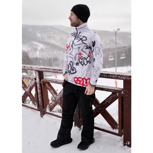  Pánska prémiová funkčná termo mikina ALTISPORT VOJ/ALM054TER03 ŠEDO-ČERVENÁ 