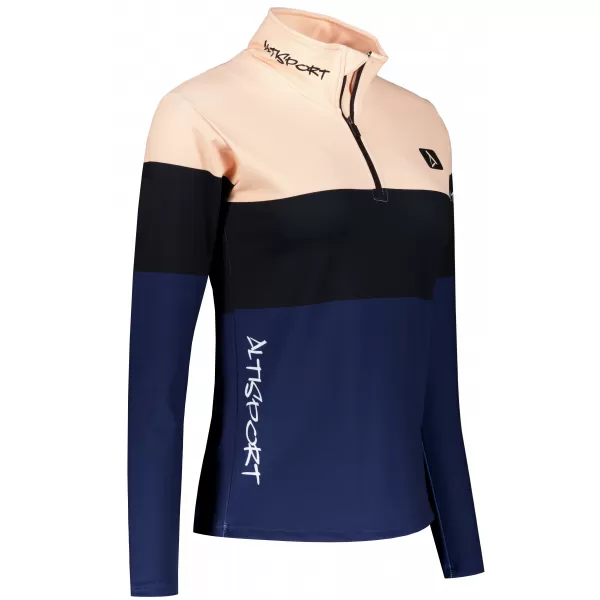  Dámska prémiová funkčná termo mikina ALTISPORT VOJ/ALW051TER03 ORANŽOVÁ/MODRÁ 