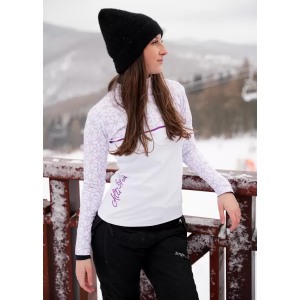  Dámska prémiová funkčná termo mikina ALTISPORT VOJ/ALW053TER03 BIELA/FIALOVÁ 