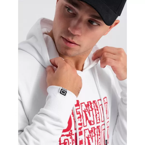  Pánska mikina OMBRE om-ssps-0158 biela 