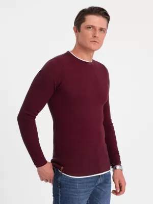 Pánsky sveter OMBRE om -sw -0103 gaštan