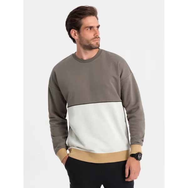  Pánska mikina OMBRE om-ssnz-0130 khaki 