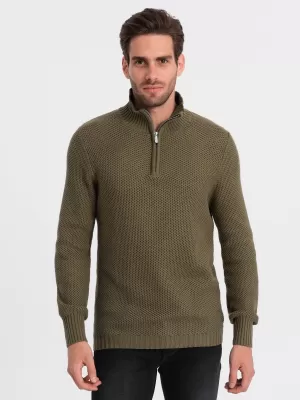 Pánsky sveter OMBRE om-swzs-0105 Olive