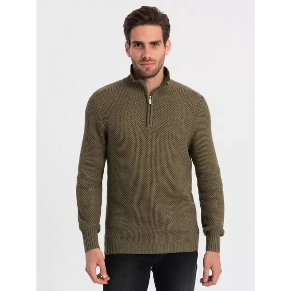  Pánsky sveter OMBRE om-swzs-0105 Olive 