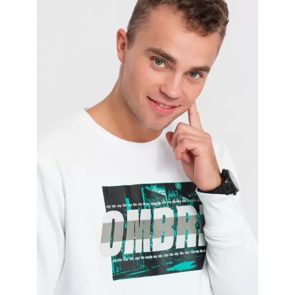  Pánska mikina OMBRE om-ssps-0156 biela 