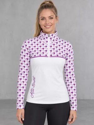 Dámska prémiová funkčná termo mikina ALTISPORT VOJ/ALW048TER03 BIELA/FIALOVÁ
