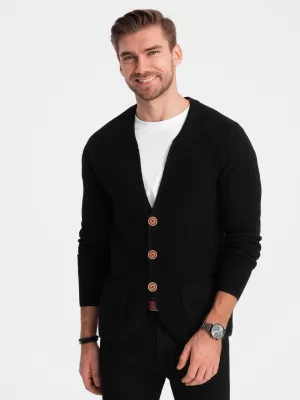Pánsky sveter OMBRE om-swcd-0109 čierny