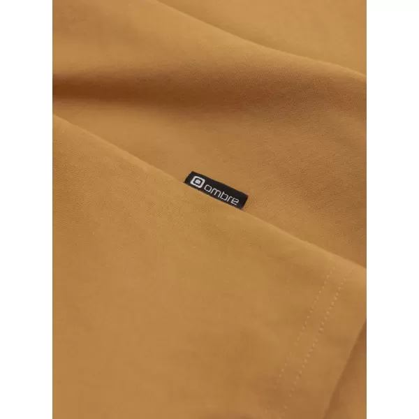  Pánske tričko s horčicou OMBRE OM-LSBL-0106 s dlhým rukávom 