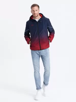 Pánska bunda OMBRE om-janp-0105 Navy modrá a červená