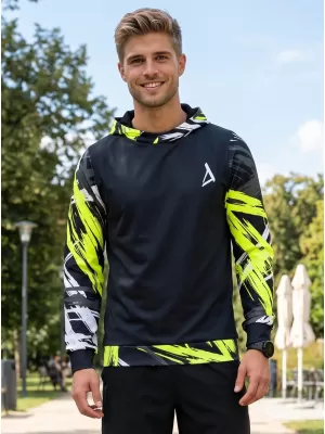Pánska funkčná mikina premium ALTISPORT VOJ/ALM039MI01 ČIERNOŽLTÁ