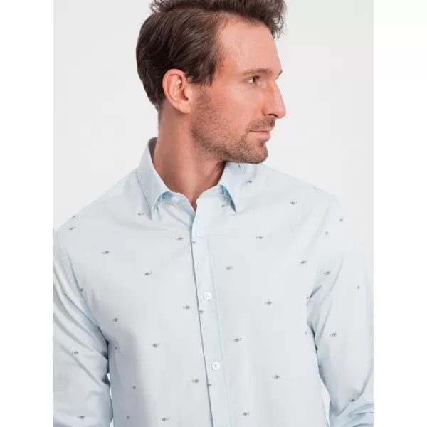  Pánska košeľa OMBRE om-shcs-0156 modrá 