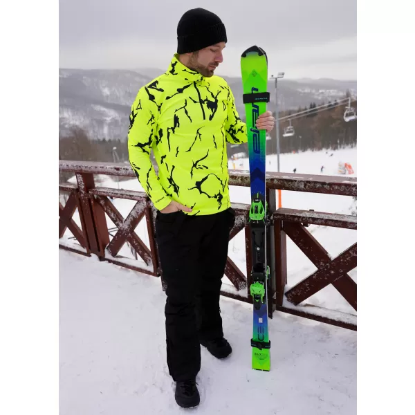  Pánska prémiová funkčná termo mikina ALTISPORT VOJ/ALM052TER03 NEÓNOVÁ ZELENÁ 