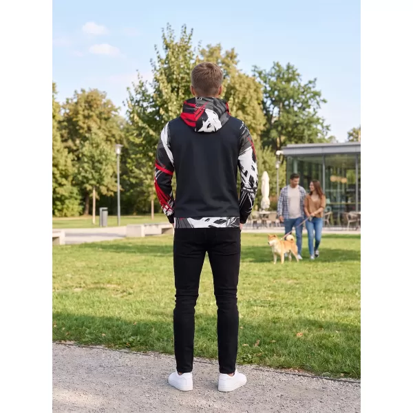  Pánska funkčná mikina premium ALTISPORT VOJ/ALM039MI01 ČIERNOČERVENÁ 