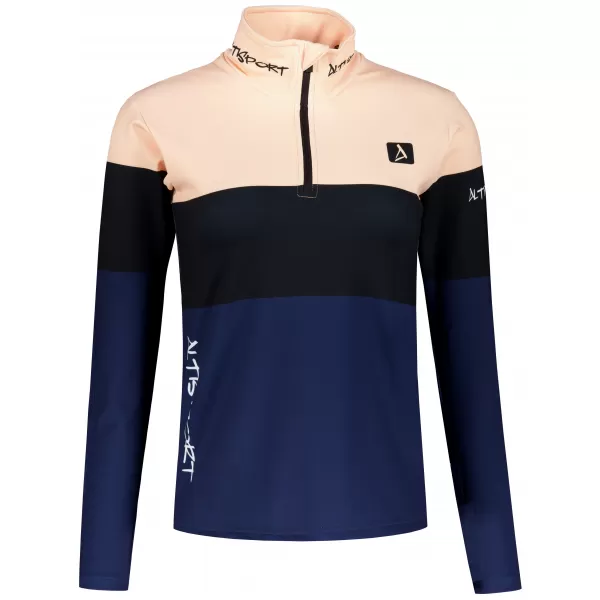  Dámska prémiová funkčná termo mikina ALTISPORT VOJ/ALW051TER03 ORANŽOVÁ/MODRÁ 