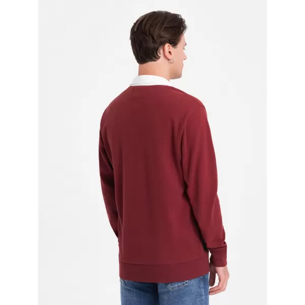  Pánska mikina OMBRE om-ssnz-0132 gaštan 