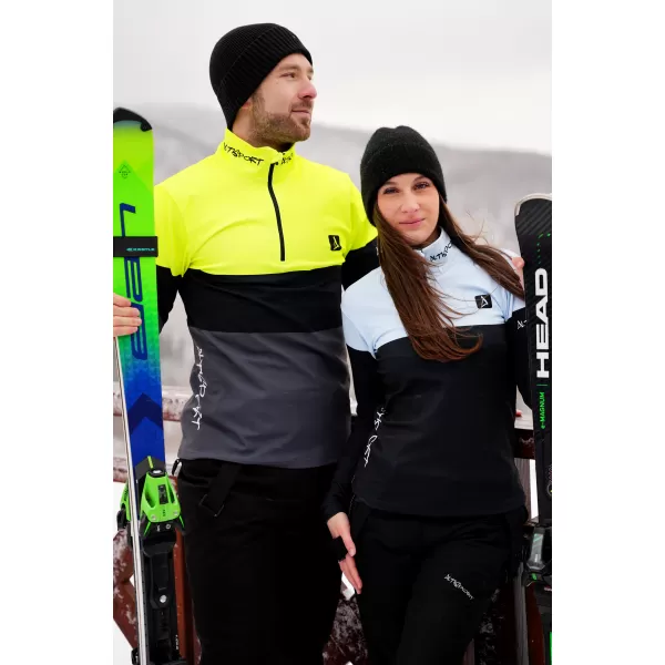  Funkčná termoshrtská mikina Premium ALTISPORT VOJ/ALM051ter03 Neón žltá/šedá 