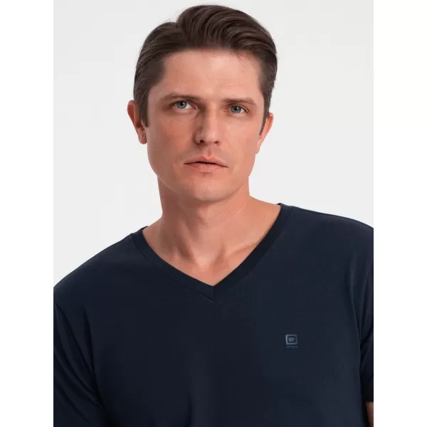  Pánske tričko OMBRE OM-TSCT-0106 NAVY MODRÉ 