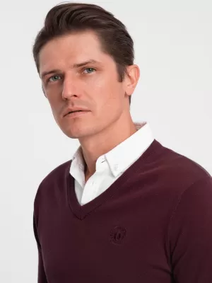 Pánsky sveter OMBRE om -sw -0102 gaštan