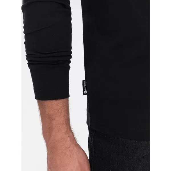  Pánske tričko s dlhým rukávom OMBRE om-lsbl-0108 čierna 