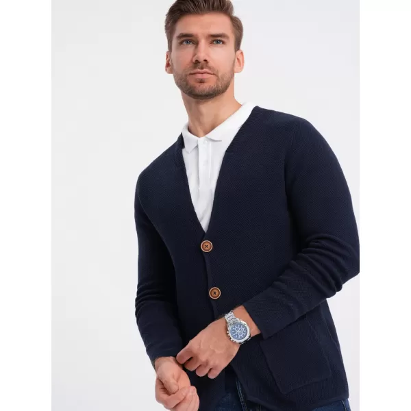  Pánsky sveter OMBRE om-swcd-0109 Navy modrá 