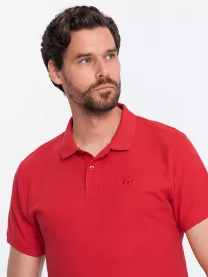 Pánske T -shirt s OMBRE S1374 Červený golier
