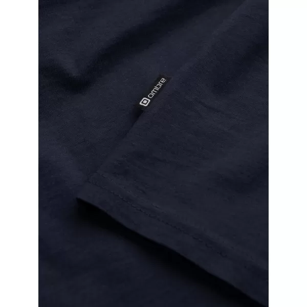  Pánske tričko s dlhým rukávom OMBRE om-lsbl-0108 Navy modrá 