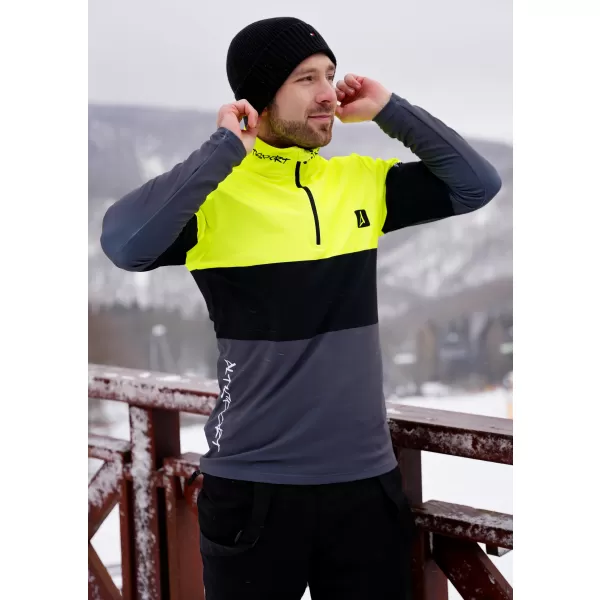  Funkčná termoshrtská mikina Premium ALTISPORT VOJ/ALM051ter03 Neón žltá/šedá 