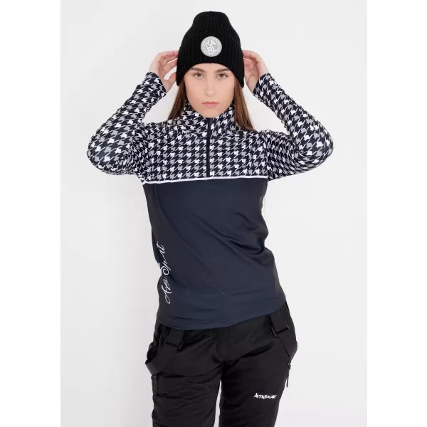  Dámska prémiová funkčná termo mikina ALTISPORT VOJ/ALW048TER03 ČIERNOBIELY 