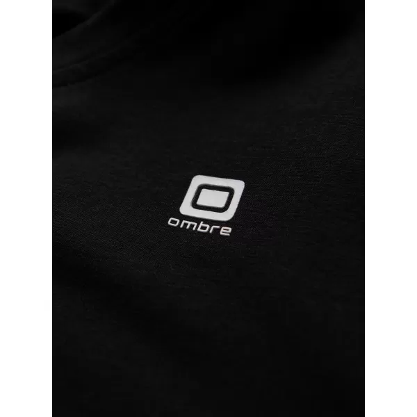  Pánske tričko s dlhým rukávom OMBRE om-lscl-0110 čierna 
